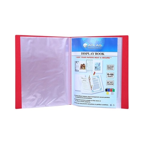 Atlas A4 Clear Book File with 40 Pockets Red Online | Carrefour UAE