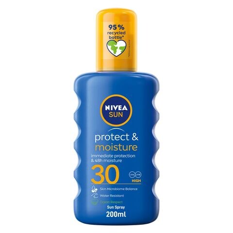 اشتري NIVEA SUN Spray, UVA  UVB Protection, Protect  Moisture, SPF 30, 200ml في الامارات