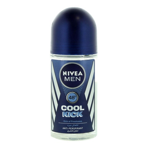NIVEA MEN Deodorant Roll-on for Men, 48h Protection, Cool Kick Fresh Scent, 50ml