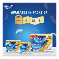 Fine Deluxe Toilet Tissue Roll 140 Sheets X 3 Ply 4 Rolls
