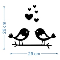 Deals for Less - Couple Love Bird 3D Mirror Wall Sticker Home Decoration Silver