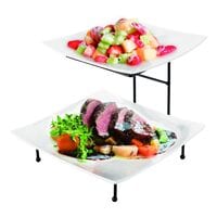 Chamdol 2-Tier Serving Plate Set With Stand White 31.4x13.4x32cm