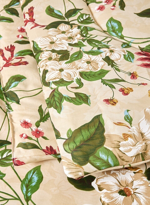 KLUB LINEN King Comforter 4PC Set Daisy White 144TC Poly Cotton Printed Design