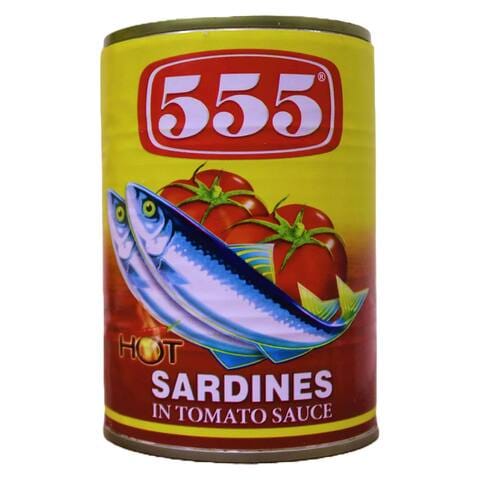 555 Hot Sardines In Tomato Sauce 425g