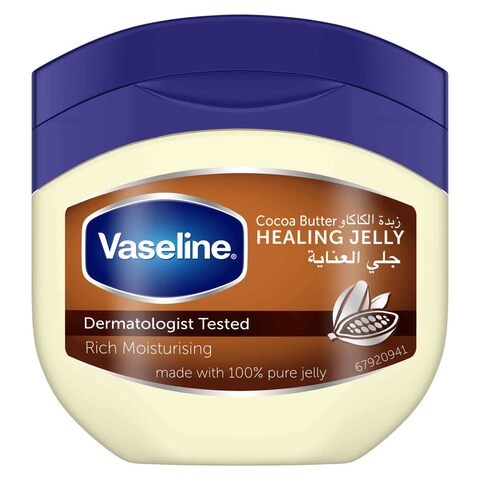 Vaseline 100% Pure Petroleum Jelly Healing For Dry Skin With Cocoa Butter To Heal Dry And Damaged Skin 100ml