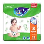 Buy Fine Baby Doublelock Technology Diapers Size 3 Medium 4-9kg White 36 Diapers in UAE