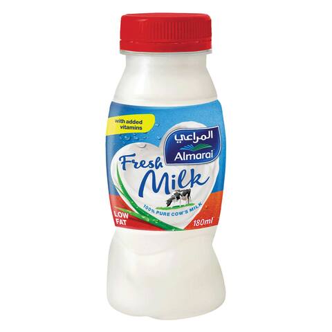 Buy Almarai Low Fat Fresh Milk With Added Vitamins 180ml in Saudi Arabia