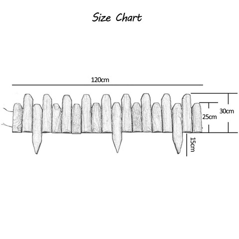 LINGWEI Decorative Wooden Garden Fence Garden Fence Stakes Wood Garden Pickets Plants Flower Bed Edging for Landscaping Wooden Garden Edging Panel Medium