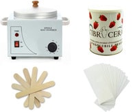 Single Wax Warmer for Body Hair Removal with 600ml Strawberry Wax, 100 Pcs Wax Strip and 100 Pcs Wood Spatula