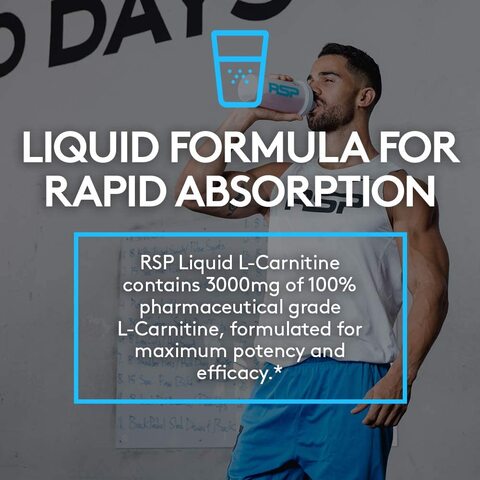 RSP Liquid L-Carnitine 3000: Natural Weight Management and Metabolism Booster, Stimulant Free L Carnitine, Max Strength for Rapid Absorption, Berry 16 oz.