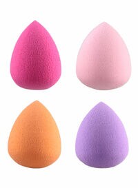 Generic 4 Piece Water Drop Shape Makeup Sponge Set - Multicolour