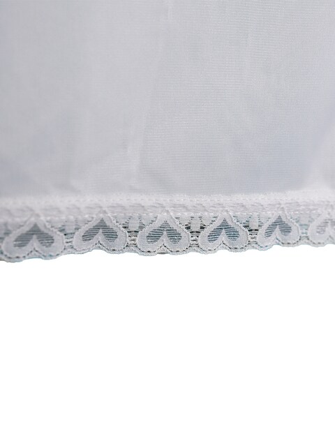 Full Length Soft inner Skirt Silk 100% with Elasticised Waistband Small Lace Women White M
