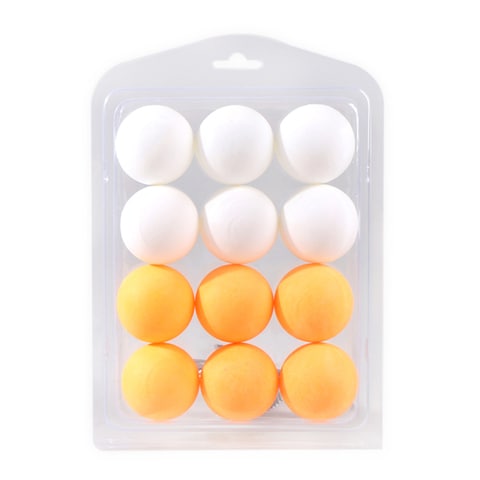 Generic-Yellow &amp; White 12 Pcs Colorful Ping Pong Balls Table Tennis Decor Balls Multi-functional Ping Pong Ball Amateur Training Practice Balls Entertainment Toy Gift Mix   Colors