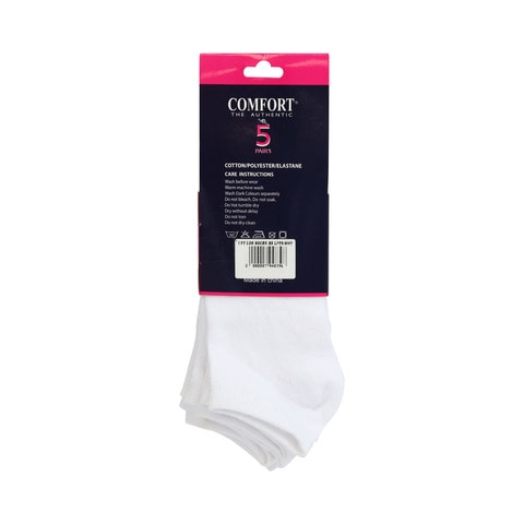 Comfort Ladies Socks 5Pairs 37-40 White