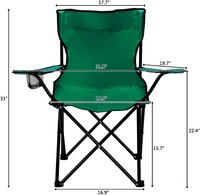 Rubik Folding Beach Chair Foldable Camping Chair with Carry Bag for Adult, Lightweight Folding High Back Camping Chair for Outdoor Camp Beach (Green)