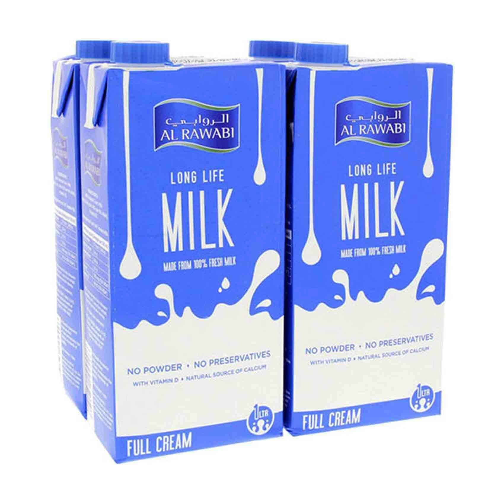 Buy Al Rawabi Long Life Full Cream Liquid Milk 1l X4 Online Shop Fresh Food On Carrefour Uae