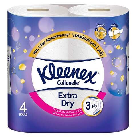Kleenex Extra Dry Toilet Paper White 160 Sheets 4 Rolls