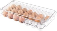 2 Pcs Covered Egg Holders,BPA-Free Fridge Storage Organizer，Large capacity Eggs Food Storage Organizer for Kitchen Restaurant Fridge Storage- Stackable Egg Holder with Handle and Lid