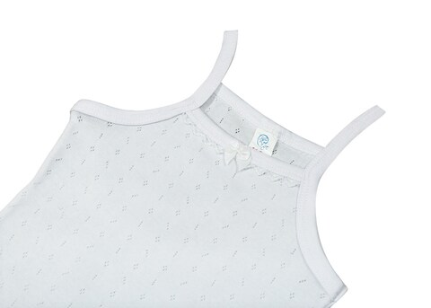 Camisole And Short Underwear Girls Set Perforated Cotton 100% White ( 11-12 Years )