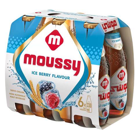 Moussy Malt Beverage Non-Alcoholic Ice Berry Flavour 330ml Pack of 6
