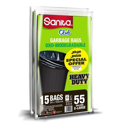 SANITA CLUB CARBAGE BAGS 55GALLONS 84X105CM 2X15