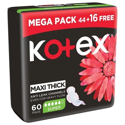 KOTEX MAXI 3D SUPER 44+16FR 60S price in Kuwait | Carrefour Kuwait ...