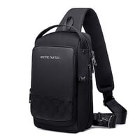 Arctic Hunter Cross body Sling Bag Water Resistant Anti Theft Unisex Small Shoulder Bag with Built in USB Port for Business Travel XB001005 Black
