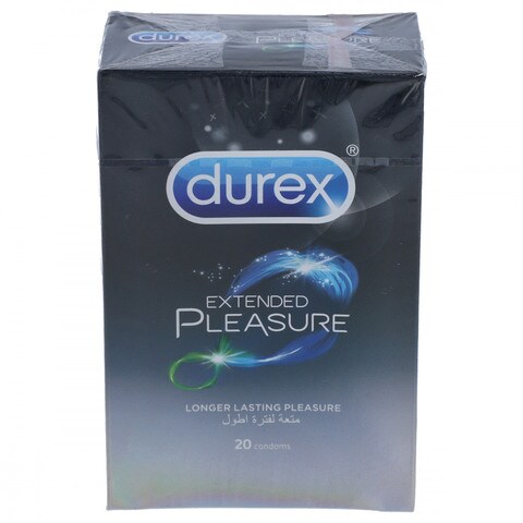 Durex Extended Pleasure Longer Lasting Pleasure Condoms (Pack of 20)