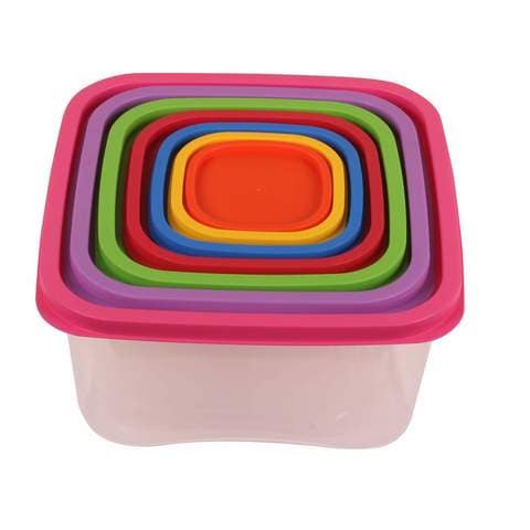 Rainbow Container With Lid Multicolour 7 PCS