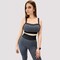 Kidwala 2 Pieces Warrior Set - High Waisted Leggings with Sports Square neck Bra Shoulder Strap Workout Gym Yoga Sleeveless Outfit for Women (Medium, Black)