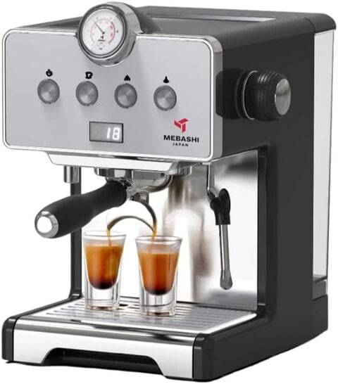 Mebashi Espresso Coffee Maker, 1.7L Capacity / 15 Bar Pressure, Stainless Steel Steam Nozzle For Cappuccino Or Latte