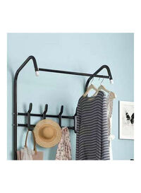 Stable Solid Extensive Use Stainless Steel Coat and Shoes Drying Rack Black 57x30x165cm