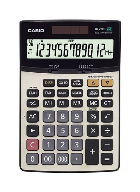 Casio - DJ-220D Plus 12-Digit Financial Calculator Grey/Black