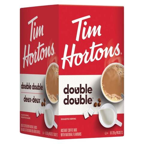Tim Hortons Double Double Instant Coffee Mix With Natural Flavours 28g Pack of 8