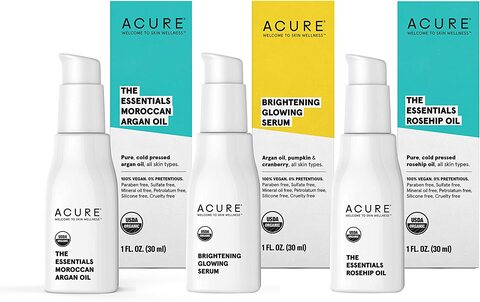 Acure The Essentials Rosehip Oil, 100% Vegan, Versatile - For Any Skin &amp; Hair Care Regimen, Pure, Cold Pressed &amp; Rich In Essential Fatty Acids, For All Skin Types, 1 Fl Oz