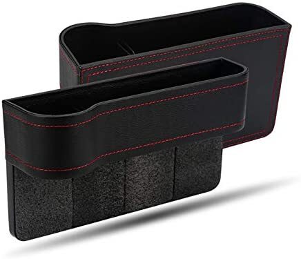 Buy Gjt Car Organizer Seat, 2 Pack Black Pu Leather Car Seat Organizer With  Cup Holder, Front Seat Gap Filler, Slippery Resistant Console Storage  Pocket For Cellphones, Keys, Cards, Wallets, Sunglasses Online 