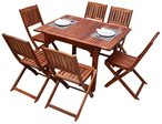 اشتري YATAI Acacia Wood Chairs Table Bistro Dining Set Set - 7 Pcs في الامارات