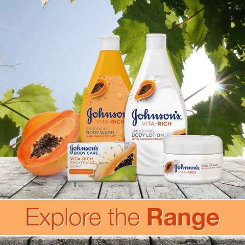 Johnson&#39;s Vita-Rich Smoothing Body Lotion With Papaya Extract 400ml White