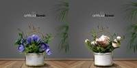 Aiwanto Flower vase Artificial Flowers With Vase  Decoration Home Decor Piece Tabletop Decoration(2Pcs)