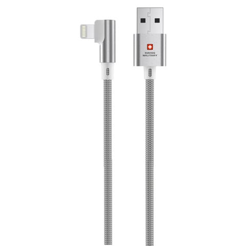 Swiss Military USB To Lightning Braided Cable 2m White