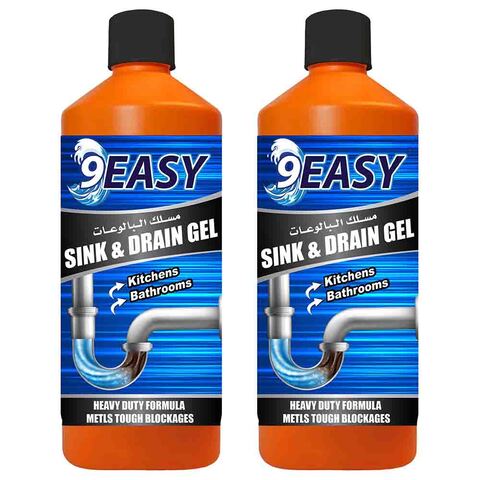 اشتري 9EASY - Drain Gel 1L (Pack of 2),Orange في الامارات