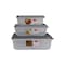 Gab Plastic Microwave Safe Food Containers, Pack of 3