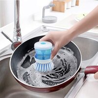 Dish Washing Brush Pan with Washing Up Liquid Soap Dispenser Kitchen