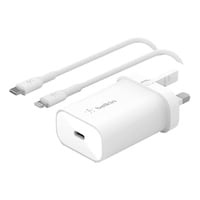 Belkin BoostCharge USB-C PD Wall Charger 25W With Type-C To Lightning Cable 1m White