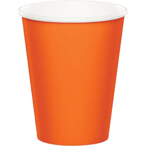Creative Converting Touch of Color Paper Cups 24-Pieces- 255 g- Sunkissed Orange