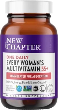 New Chapter Women&#39;s One Daily 50 Plus Multivitamin With Fermented Probiotics, Whole Foods, Astaxanthin, Organic Non-GMO Ingredients, 72Ct