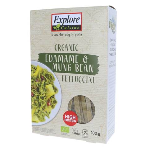 Explore Cuisine Organic Gluten Free Edamame And Mung Bean Fettuccine Pasta 200g