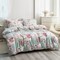 LUNA HOME King size 6 pieces Bedding Set without filler, Light Green Color Floral Design
