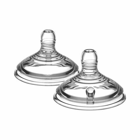 Tommee Tippee Closer To Nature Medium Flow Teats 42212210 Clear Pack of 2