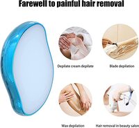 True Crystal Hair Eraser, Magic Hair Removal Eraser, Painless Crystal Hair Remover Tools, Soft Smooth Skin Fast &amp; Easy Crystal Hair Removal for Men and Women (Blue)
